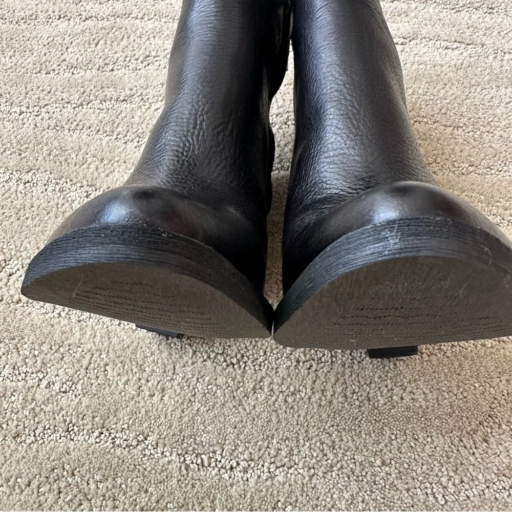 NEW Zodiac Darrah Leather Western Pointed Toe Cone Heel Booties Black Size 8.5